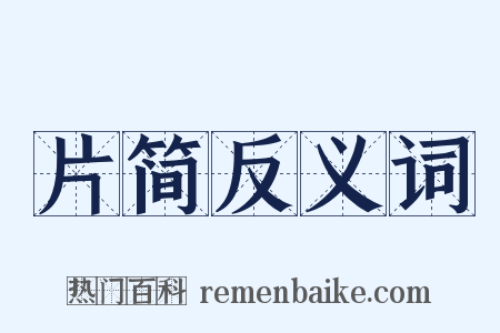 片简反义词是什么意思的图片